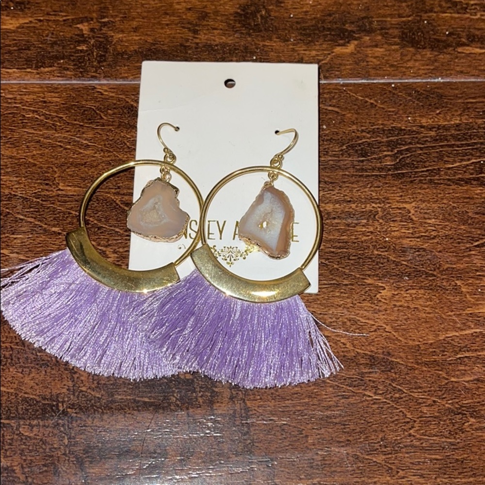 Purple stone earrings